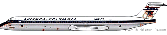 Самолет McDonnell Douglas MD-83 - чертежи, габариты, рисунки