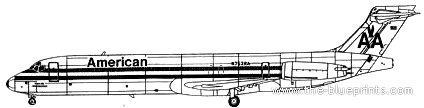 Самолет McDonnell Douglas MD-87 - чертежи, габариты, рисунки
