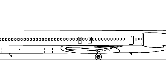 Самолет McDonnell Douglas MD-90 - чертежи, габариты, рисунки