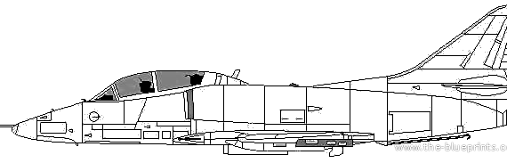 Самолет McDonnell Douglas TA-4F Skyhawk - чертежи, габариты, рисунки