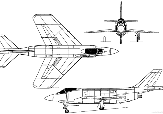 Самолет McDonnell F-3H Demon (USA) (1951) - чертежи, габариты, рисунки