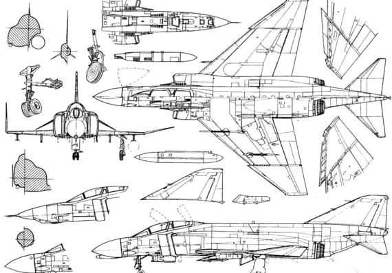 Aircraft McDonnell F-4N Phantom II - drawings, dimensions, figures