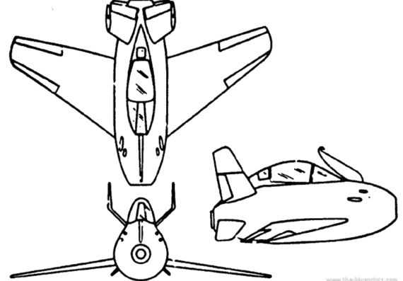 Самолет McDonnell F-85 Goblin - чертежи, габариты, рисунки