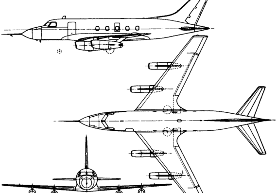Самолет McDonnell Model 119/220 (USA) (1959) - чертежи, габариты, рисунки