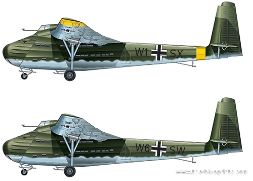 Messerschmitt Me 321 B-1 Gigant Glider aircraft - drawings, dimensions, figures