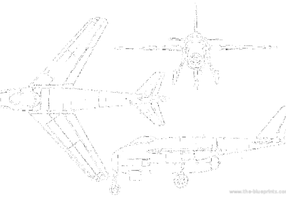 Самолет Messerschmitt P.1101V1 - чертежи, габариты, рисунки