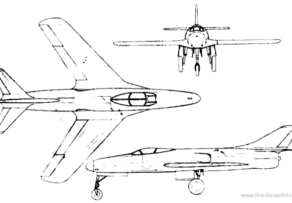Самолет Messerschmitt P.1110 - чертежи, габариты, рисунки