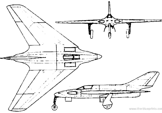 Самолет Messerschmitt P.1111 - чертежи, габариты, рисунки