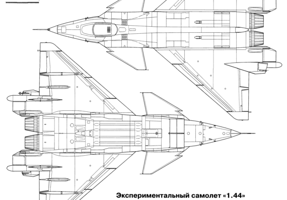 Самолет Mikoyan-Gurevich 1-44 - чертежи, габариты, рисунки