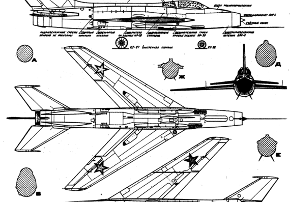 Mikoyan-Gurevich E-2 aircraft - drawings, dimensions, figures
