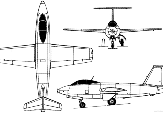 Самолет Mikoyan-Gurevich I-270 (Russia) (1947) - чертежи, габариты, рисунки