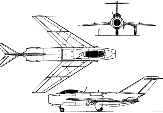Самолет Mikoyan-Gurevich I-360 (Russia) (1952) - чертежи, габариты, рисунки