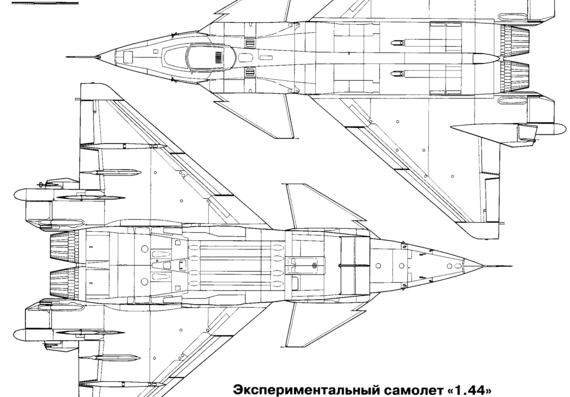 Самолет МИГ-1.44 - чертежи, габариты, рисунки