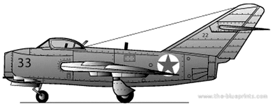 Самолет МИГ-15 - чертежи, габариты, рисунки