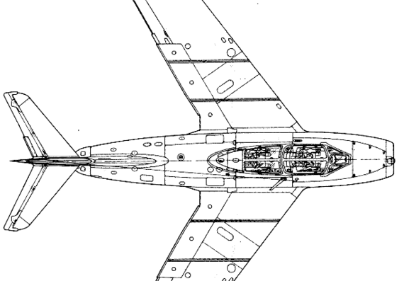 Самолет МИГ-15 UTI (Midget) - чертежи, габариты, рисунки