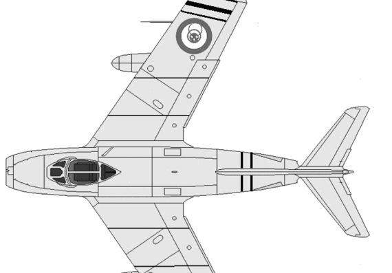 Самолет МИГ-15bis Fagot - чертежи, габариты, рисунки