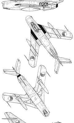 MIG-17PF aircraft - drawings, dimensions, figures