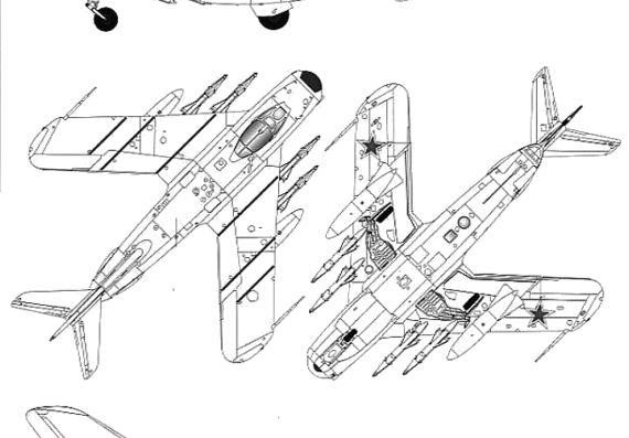 Самолет МИГ-17PFU Fresco E - чертежи, габариты, рисунки
