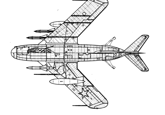 Самолет МИГ-17 (Fresco) - чертежи, габариты, рисунки
