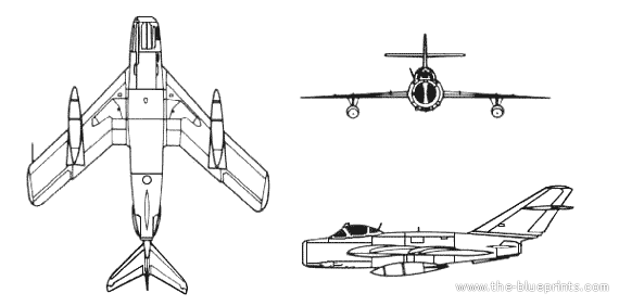 Самолет МИГ-17 Fresco - чертежи, габариты, рисунки