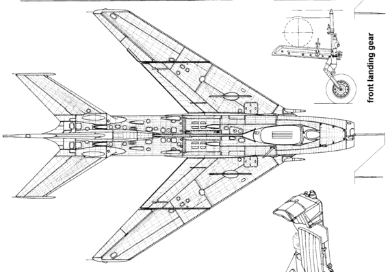 Самолет МИГ-19 - чертежи, габариты, рисунки