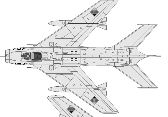 Самолет МИГ-19S Farmer - чертежи, габариты, рисунки