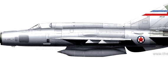 Самолет МИГ-21R Fishbed H Photoreconnaissance - чертежи, габариты, рисунки