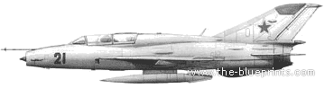 MIG-21UM aircraft - drawings, dimensions, figures