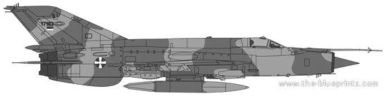 Самолет МИГ-21bis - чертежи, габариты, рисунки