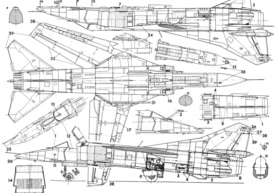 MIG-23BN aircraft - drawings, dimensions, figures