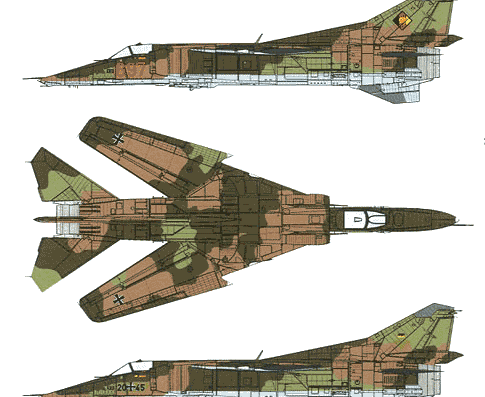 MIG-23BN Frogger H aircraft - drawings, dimensions, figures