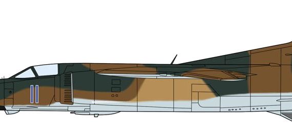 Самолет МИГ-23M Flogger - чертежи, габариты, рисунки