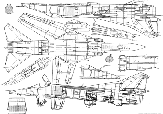Самолет МИГ-23 BN - чертежи, габариты, рисунки