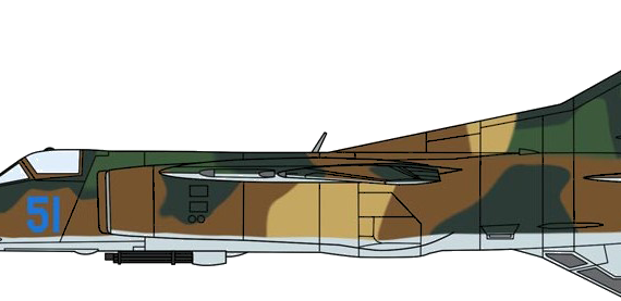 Самолет МИГ-27K Flogger 71 - чертежи, габариты, рисунки