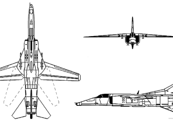 Самолет МИГ-27 Flogger D J - чертежи, габариты, рисунки