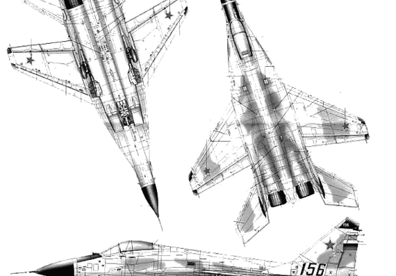 Самолет МИГ-29M Fulcrum - чертежи, габариты, рисунки