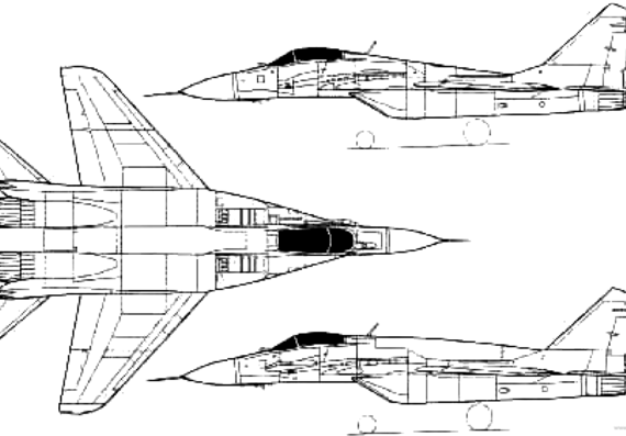 MIG-29 SMT Fulcrum aircraft - drawings, dimensions, figures