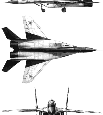 Самолет МИГ-29 Strizhi - чертежи, габариты, рисунки