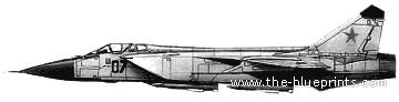 Самолет МИГ-31BM Foxhound - чертежи, габариты, рисунки