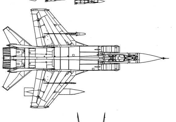 Самолет МИГ-31 (Foxhound) - чертежи, габариты, рисунки