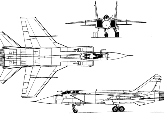 Самолет МИГ-31 (Russia) (1975) - чертежи, габариты, рисунки