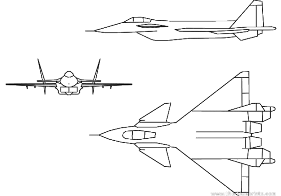 Самолет МИГ-35 - чертежи, габариты, рисунки