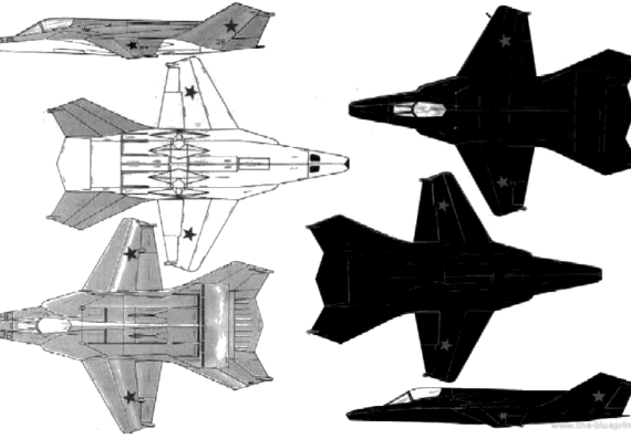 Самолет МИГ-37B Ferret E - чертежи, габариты, рисунки