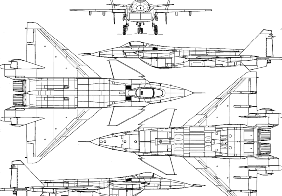 Самолет МИГ 1.42 MFI - чертежи, габариты, рисунки