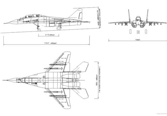 Самолет МИГ 29Kub - чертежи, габариты, рисунки