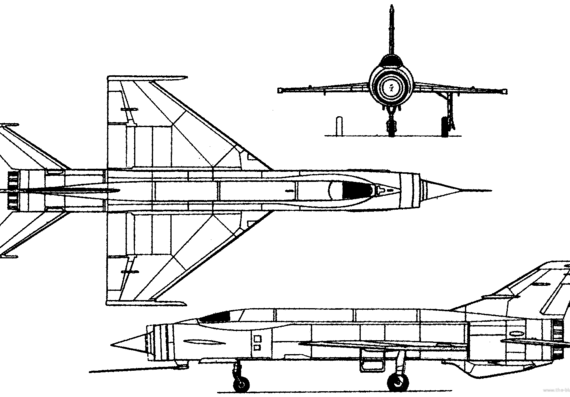 Самолет Mikoyan-Gurevich Ye-152(P) (Russia) (1961) - чертежи, габариты, рисунки
