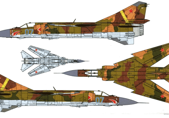 Aircraft Mikoyan & Gurevich MiG-23MLD Frogger K - drawings, dimensions, figures