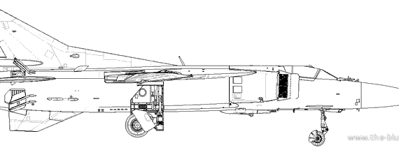 Самолет Mikoyan & Gurevich MiG-23M Frogger B - чертежи, габариты, рисунки