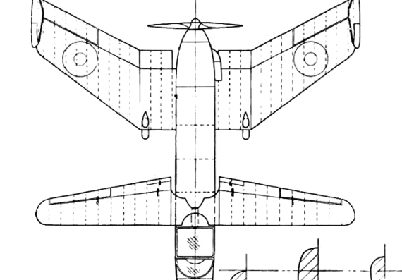 Самолет Miles M-35 Libellula - чертежи, габариты, рисунки
