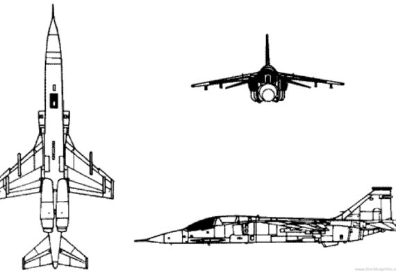 Самолет Mitsubishi F-1 - чертежи, габариты, рисунки